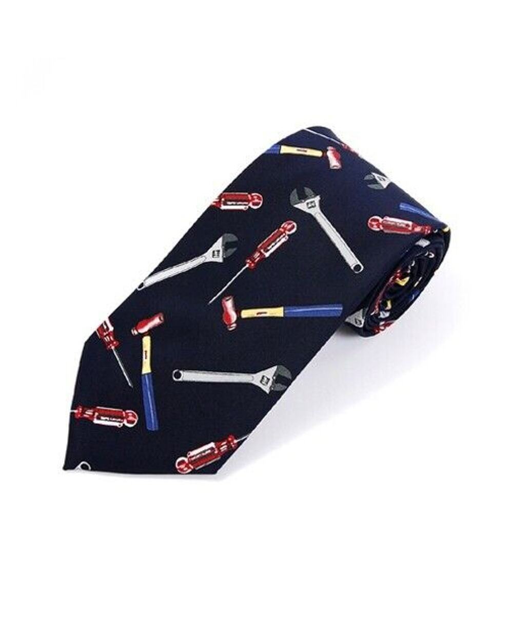 Mens Necktie Handy Man Tool Hammers Screwdrivers Wrench Business Office Career